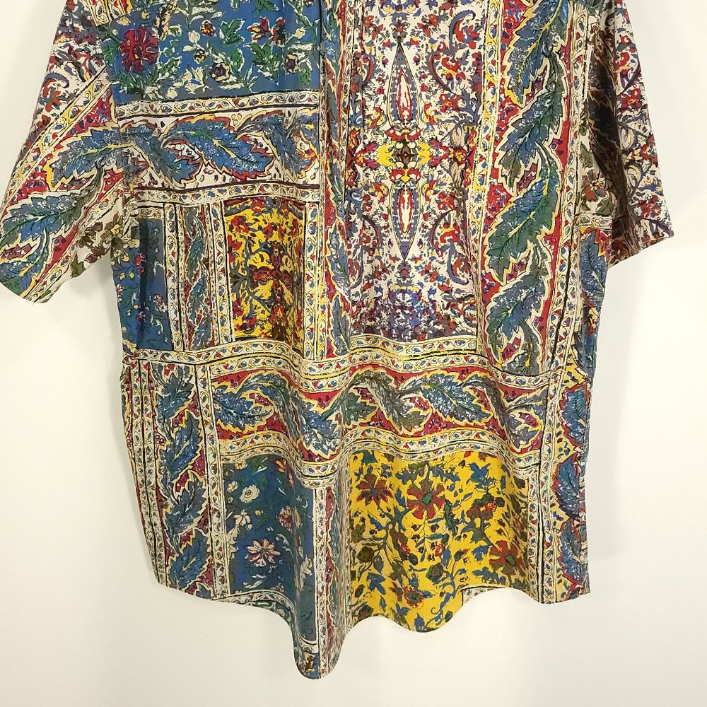 Vtg Ralph Lauren Hawaiian Shirt Men's Med Multicolor Floral Print Pullover 80s - Picture 8 of 12